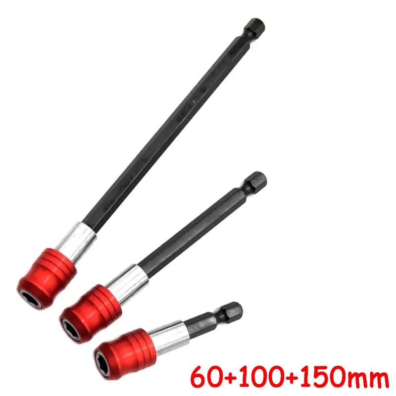 60mm/100mm/150/300mm Quick Release Self-locking Socket Extension Bar Rod Set Kits 1/4 Inch Hex Shank Holder Drill Bits Hand Tool