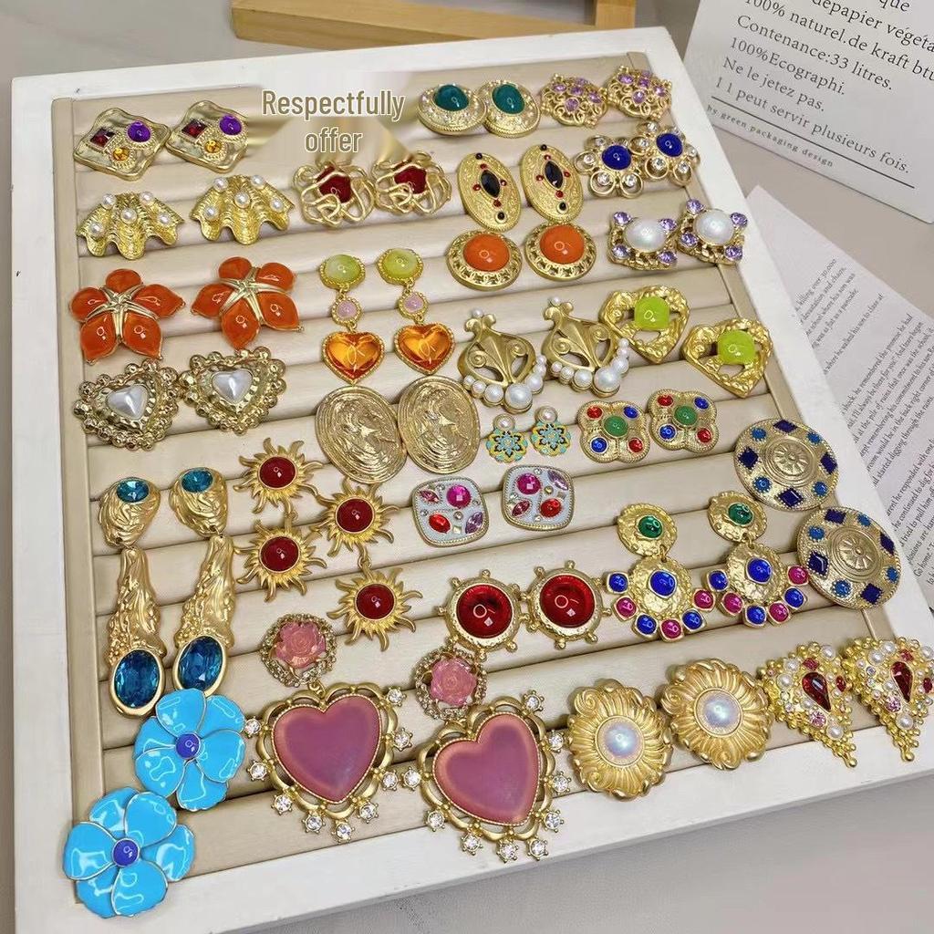 Vintage Silberne Nadel Retro Hängeohrringe - Hofstil, Leichter Luxus, High-End Design für Frauen