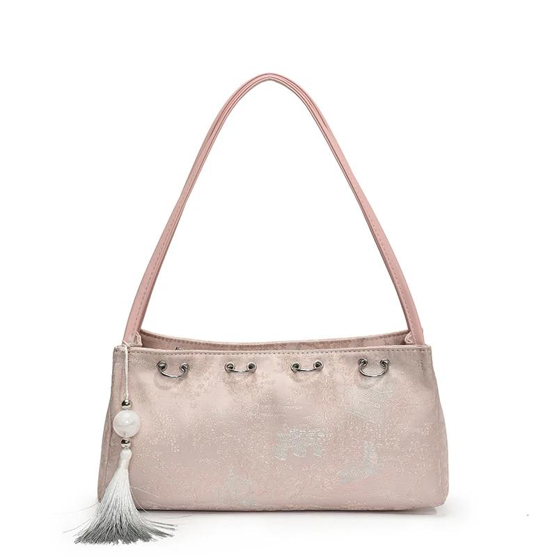 Seidenstickerei Natial-Stil Umhängetasche Frühling Neue Mode 2026 Damen Taschen Quasten-Trend Damen Handtaschen