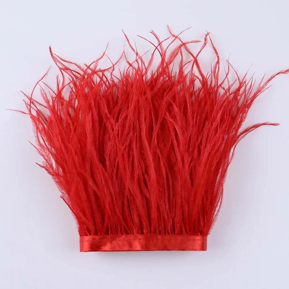 Feather53 Color Ostrich Feather Trim Ribbon 10-15cm 1M for Crafts Wedding Dresses Carnival Costume Home Decoration Sewing Accessories