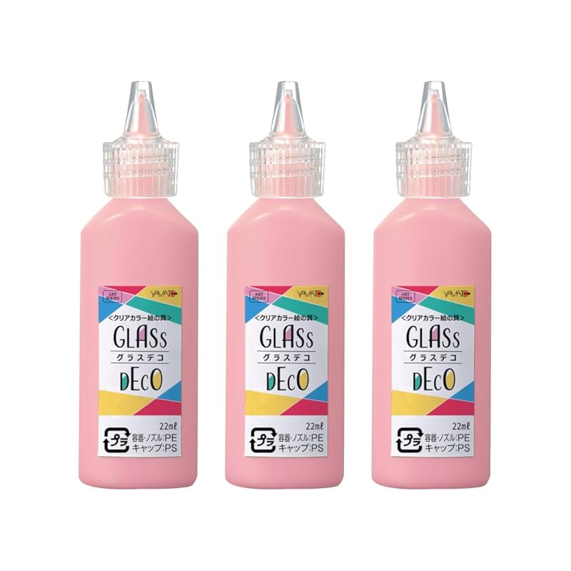 

Yamato art supplies glass deco light pink monochromatic 22ml 3 pieces GDS22H-5