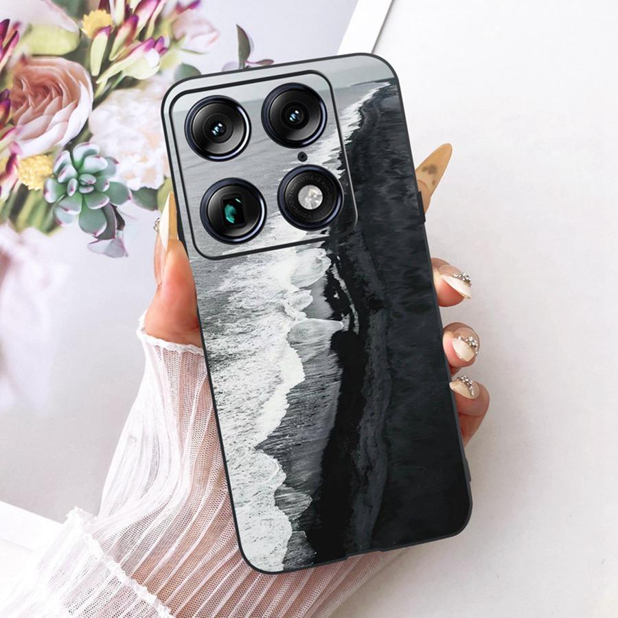 For Motorola Signature 5G Fashion Style Elegant Painted Phone Casing Cover Moto X70 Air Pro Soft Silicone Black TPU Case