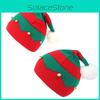 Adult And Christmas Children Striped Knitted Hat With Bell Decoration Winter For