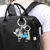 Keychain Pendant 3D Cartoon Poodle Dog Design Sparkling Rhinestones Inlaid Key Chain