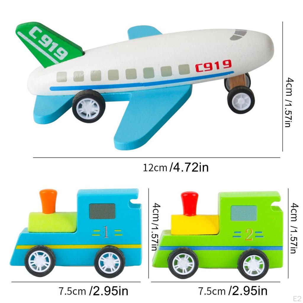 Pull Back Airplane Toy Mini Model Vehicle Train Early Educational Interactive Friction Powered Cars
