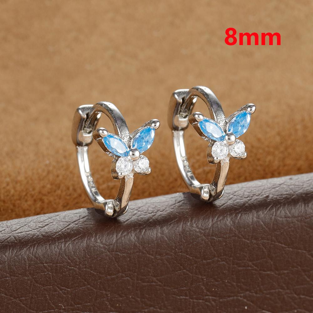 Stainless Steel Zircon Butterfly Minimal Hoop Earrings Small Gold Plated Huggie Earring Ear Buckle Cartilage Piercing Jewelry