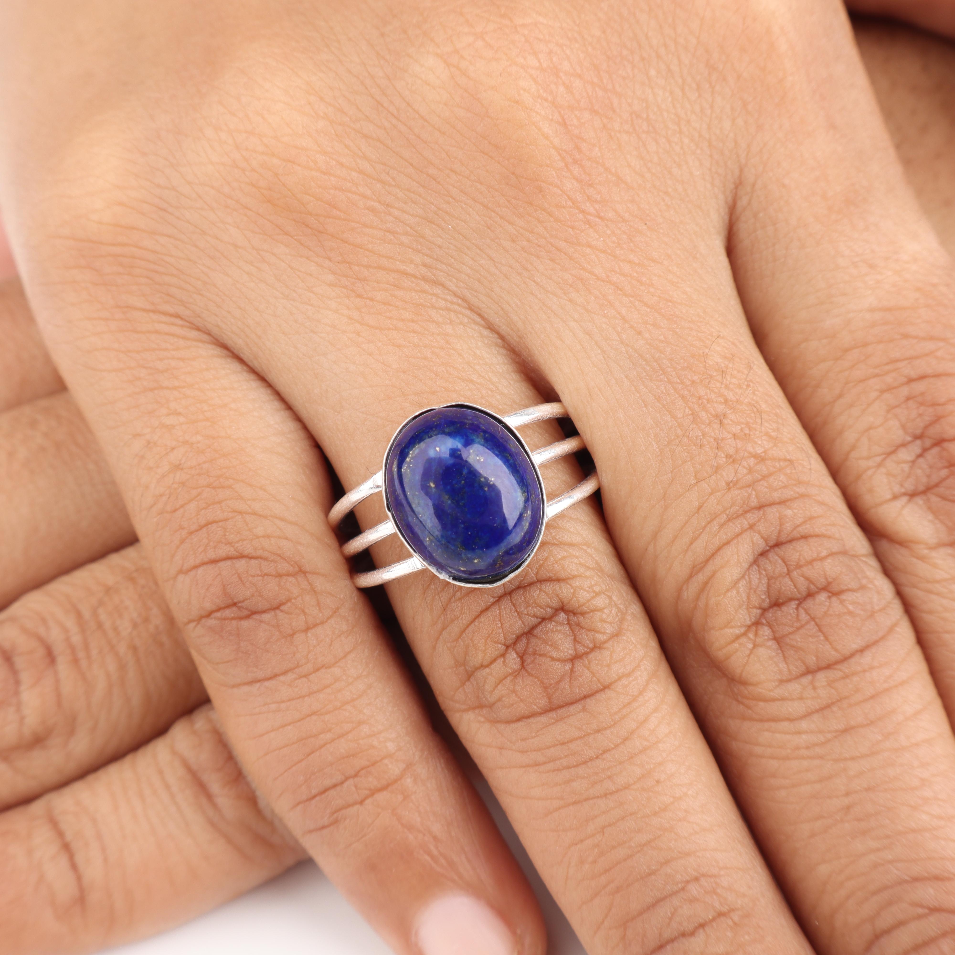 

Natural Lapis Lazuli Gemstone 925 Sterling Silver Handmade Women Jewelry Designer Proposal Ring For Her RR-73-24 4