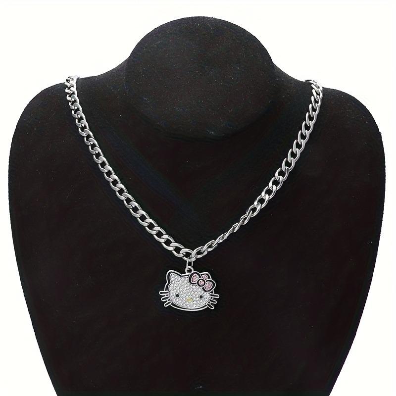 New Fashionable KT Cat Pendant Collar Necklace, Without Gift Box. Cute Cartoonish Girl KT Cat Pendant Collar Necklace. Suitable