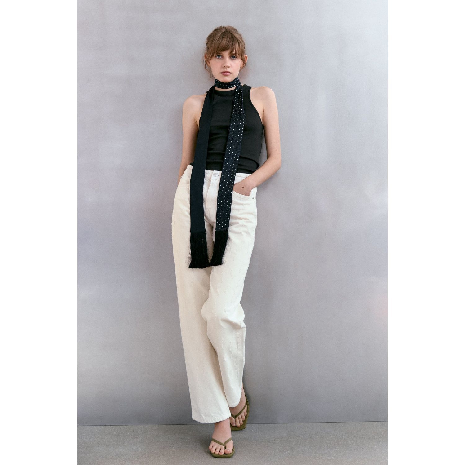 

PRINTED SCARF WITH FRINGING