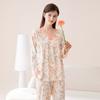 Fenteng [100% pure cotton] lace V-neck Xinjiang cotton home clothes sleepwear women's fresh flowers 26 new styles