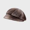 Thick Fisherman Hat Women's Autumn Winter Gradient Octagonal Hat British Vintage Warm Hat