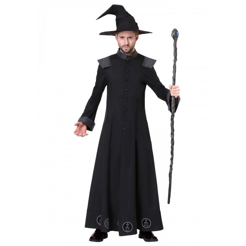 Halloween Wizard Costume Set Kids Adults - Fantasy Themed Dress With Hat Cape Belt Unisex Cosplay Outfit Party