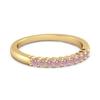 Pink CZ Round Half Eternity Women Wedding Ring  - 925 Sterling Silver Gold Vermeil