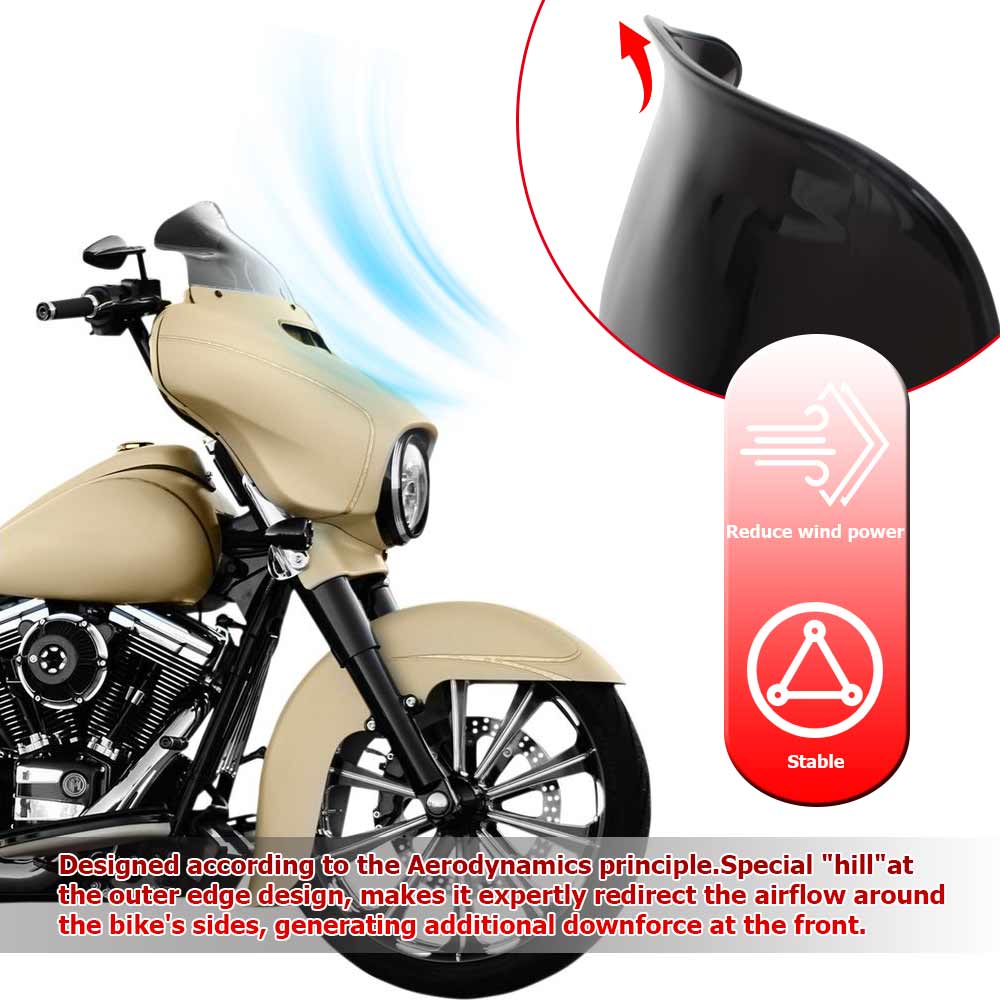 9" Motorcycle Accessories Wave Windshield Windscreen Wind Deflector For Harley Touring Tri/Electra/Street Glide FLHX/I 2014-UP