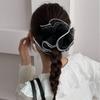 Scrunchies Plissados de Chiffon com Renda e Bolinhas Cordas de Cabelo Scrunchies de Organza Coreanos Prendedor de Rabo de Cavalo
