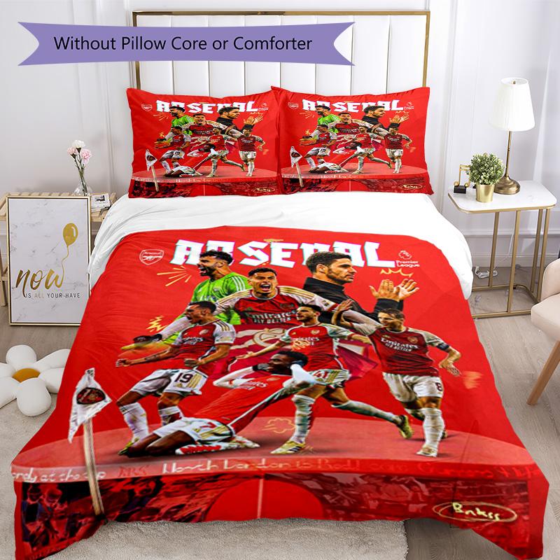 Arsenal Football Player Comforter Cover Set Design for Playroom Lightweight Christmas Gift