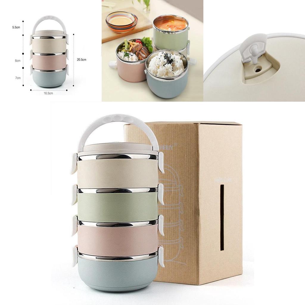 Elegante 3-stöckige Picknick-Lunchbox aus Edelstahl mit Wärmeisolierung für ganztägige Frische
