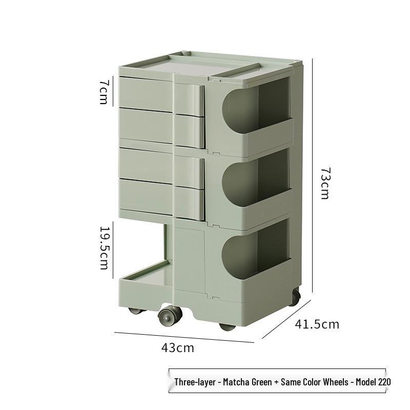 Nordic Rotating Multi-Layer Storage Cabinet: Versatile Makeup, Bedside, or Snack Organizer