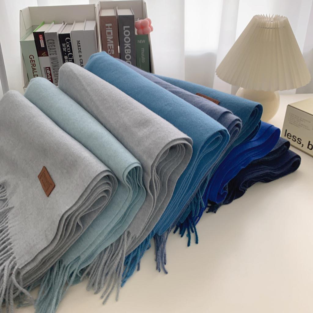 Leather Standard High-quality Imitation Cashmere Versatile Solid Color Thick Fringed Scarf New Women's Autumn and Winter Korean Version Shawl Winter