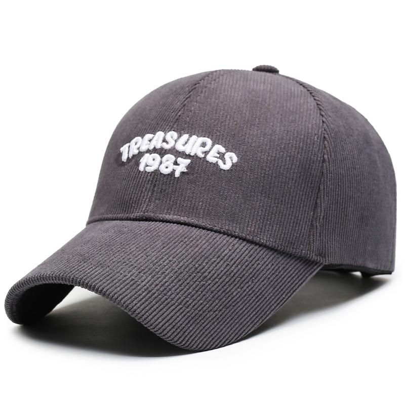 

New Corduroy Solid-Color Baseball Cap, Outdoor Simple Casual Letter Embroidery Baseball Hat, Cold-Proof And Warm, Unisex.