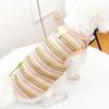 Pet Striped Tank Top Spring Summer Hollow Sleeveless Shirt with D-Ring Small Breed Dogs Cats Clothes Breathable Pet Costume Outfit Apparel