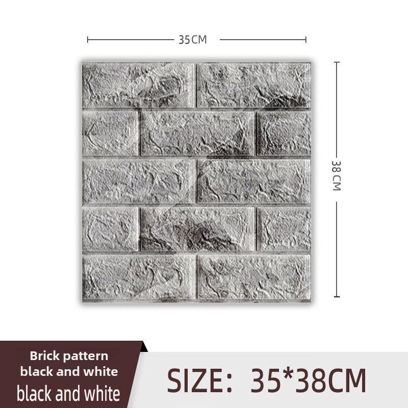 3D XPE Foam Self-Adhesive Brick Wall Stickers, 30x30cm, Small Size