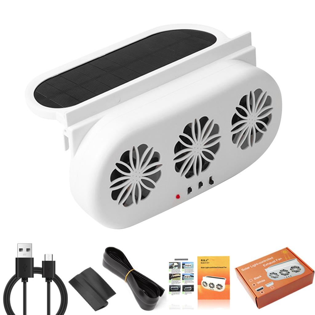 Car Solar Powered Window Exhaust Fan Car Air Purifier Car Solar Power Air Vent Radiator Fan Ventilation Fan