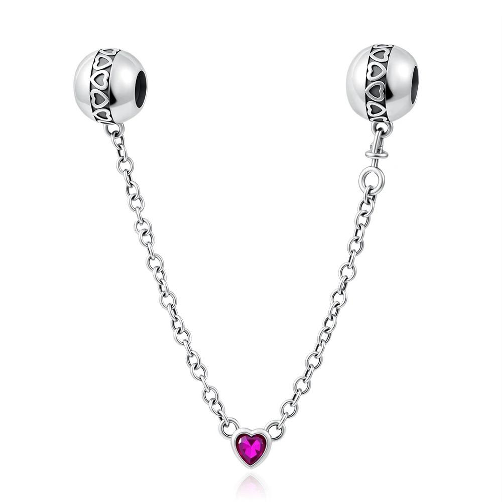 925 Silver Star Moon Crown Pendant DIY Bracelet Spacer Bead Women Jewelry Safety Chain New