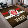 Custom Name FC St. Pauli Flannel Pattern Square Carpet,Area Rug,Carpet Rug for Living Room Bedroom Sofa Playroom Decor,Non-slip Floor Mat