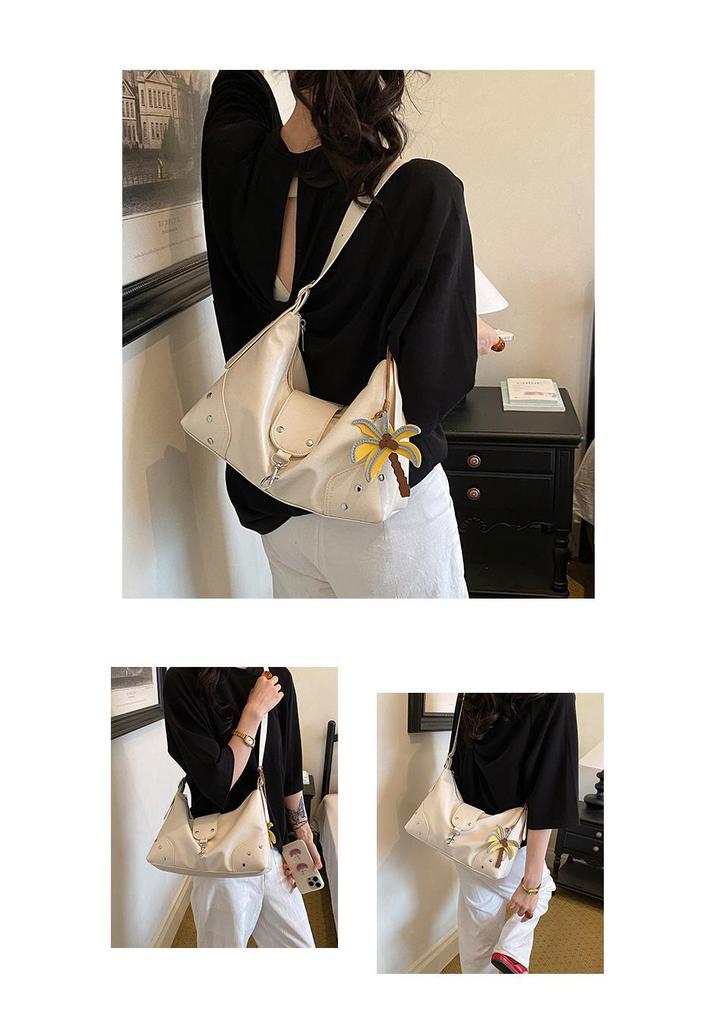 2026 Women's Retro Leather Tote: Large Capacity, Solid Color, Commuting Shoulder & Crossbody Bag