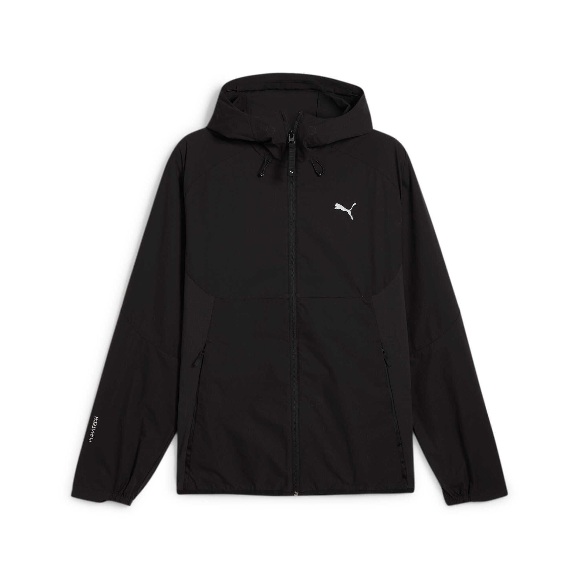 PUMA Men s Solid Woven Hooded Jacket Black 631881-01 S