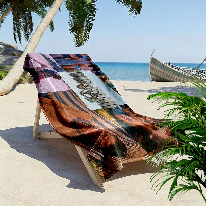 Custom Name,Outer Banks Print Beach Towel, Large Soft Quick Dry Towel for Beach Camping Swimming