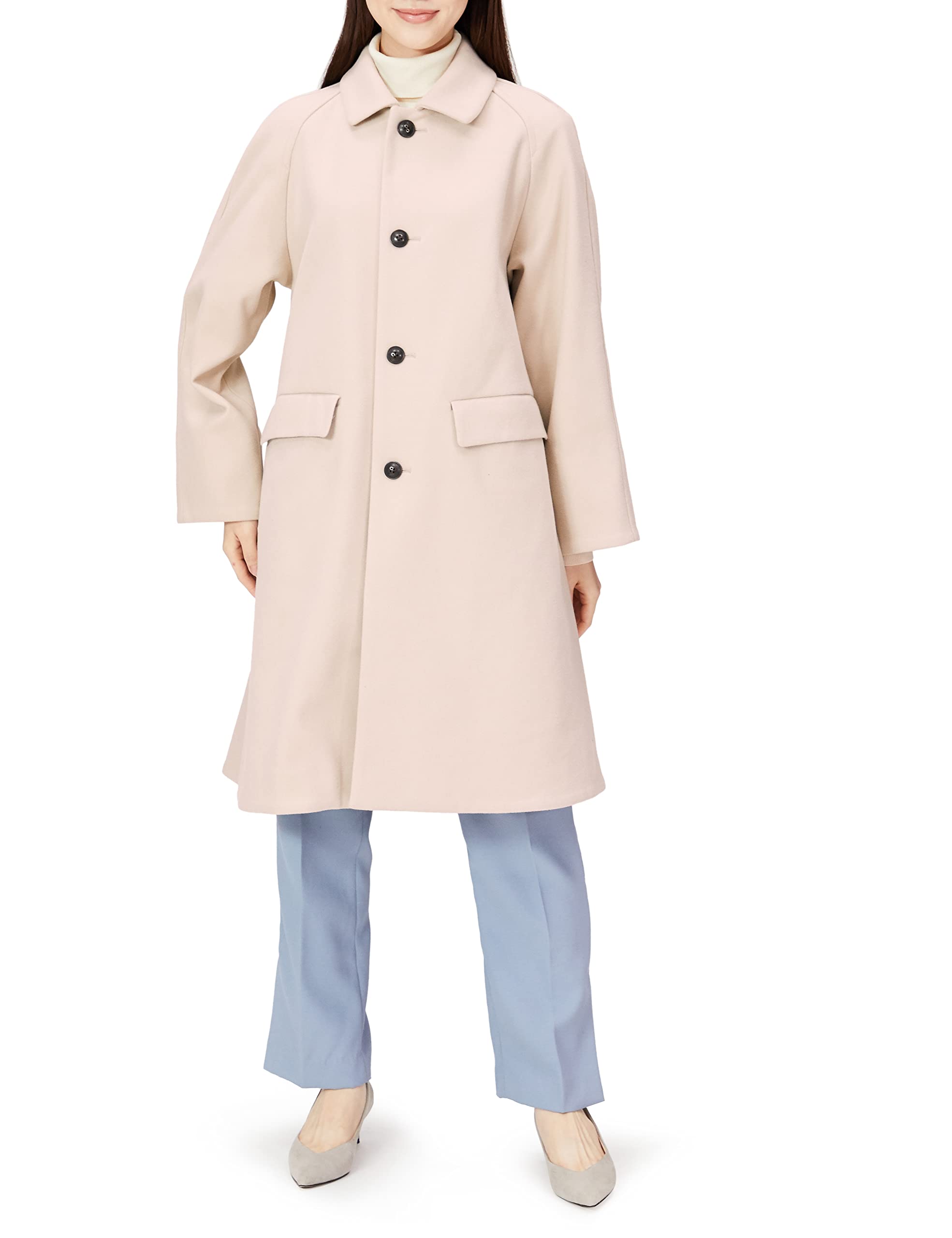 

ROPE PICNIC Jersey Melton Trench Coat Size 36 by Kyoko Women s (GDO51010) Beige, (Worn Yoshine) бежевий