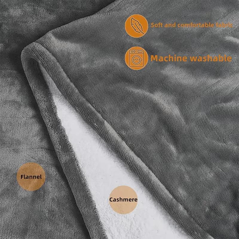 Winter USB Electric Heated Blanket Heating Levels Fleece Heated Blanket Portable Flannel Blanket Quickly Heated Cape Pad Warmth
