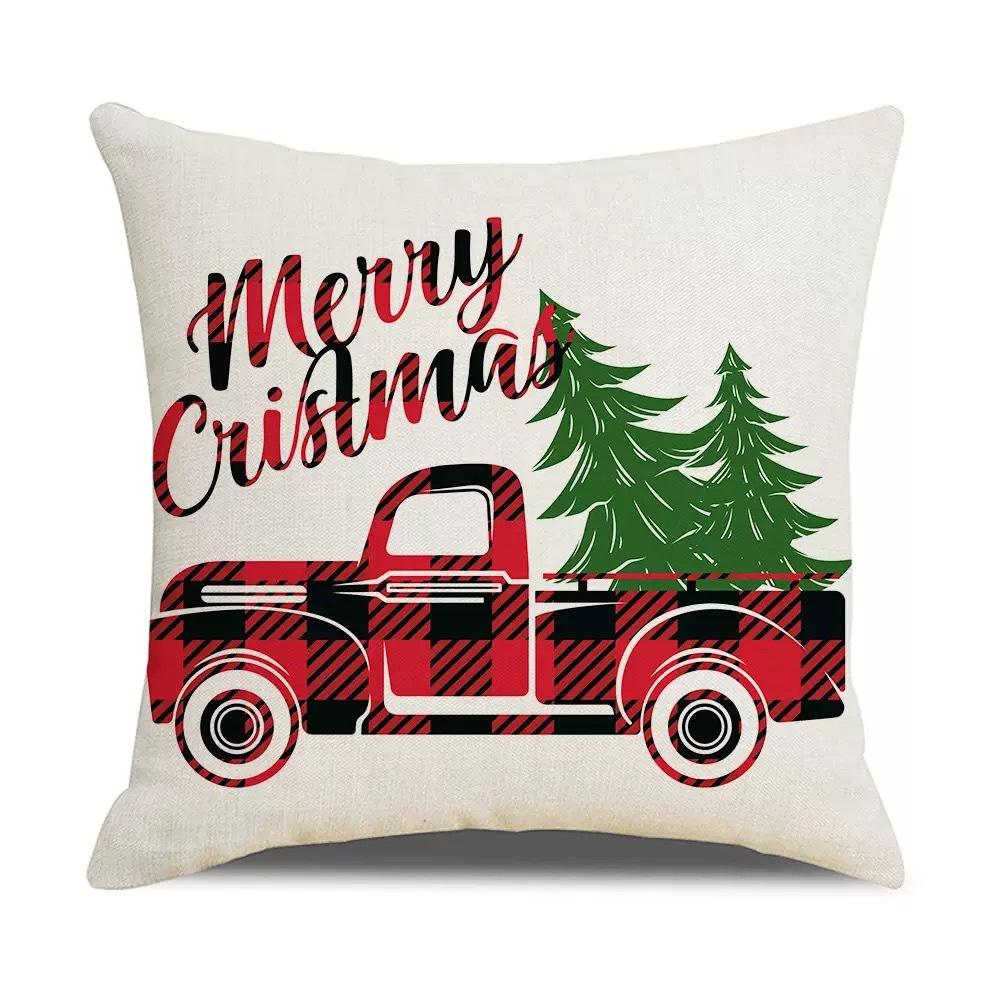 Christmas Pillowcase Christmas Red Plaid Home Holiday Decoration Pillow Cushion Cover