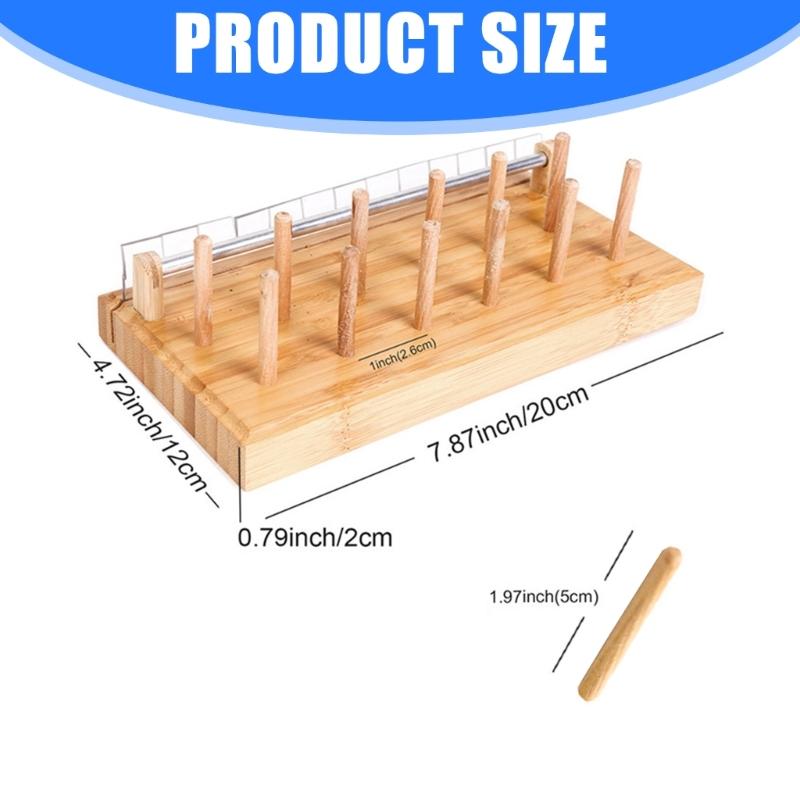 Wooden Fishing Tackle Organizers For 12 Regular Spools And Dispensing Fly Tying Thread Spool Stand