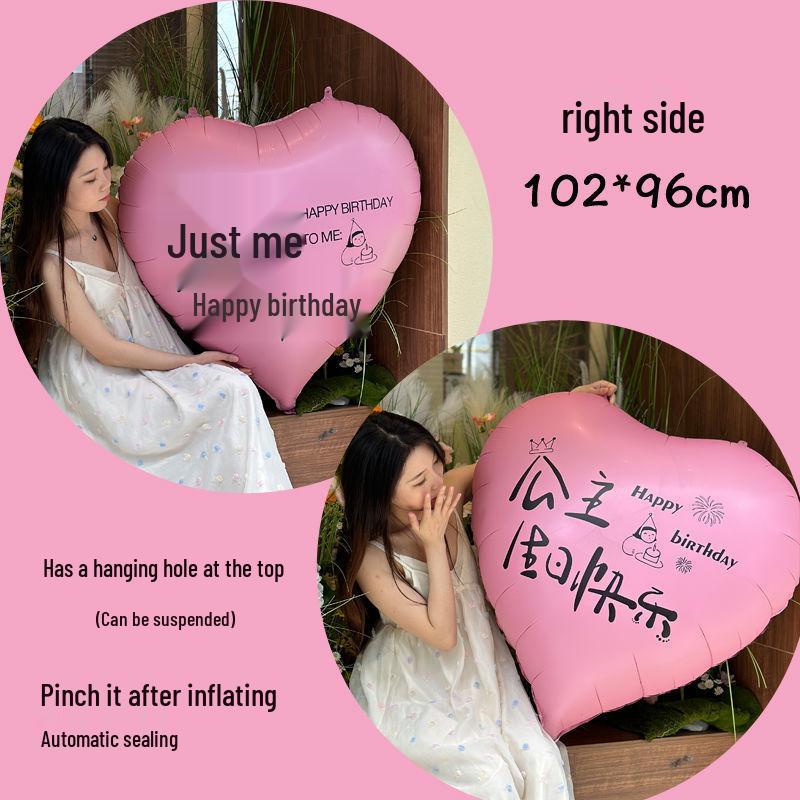 

Happy Birthday Heart Balloon Backdrop - Perfect for Outdoor Party Decorations and Photo Props