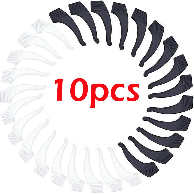10/20pairs Silicone Anti-slip Ear Hooks for Women Men Antiskid Glasses Leg Ear Sleeve Clear Anti-fall Eyewear Holder Accessories
