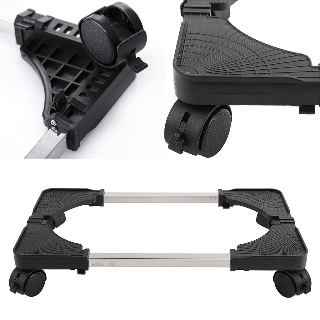 Deear Desktop CPU Stand with White Casters, Adjustable, Heat-Reducing, Multi-Purpose, Movable,