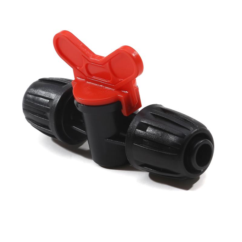 Conectores de porca Válvula de interruptor de gotejamento para tubo de gotejamento de 1/2" Válvula de corte de fluxo de água de 16 mm Conexões