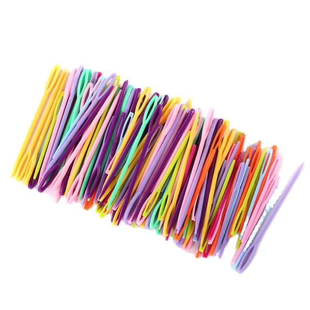 Large Eye Plastic Hand Knitting Wool Yarn Knitting Needles Hand Sewing Tools for Cheap Price and Small MOQ Knitting Accessories