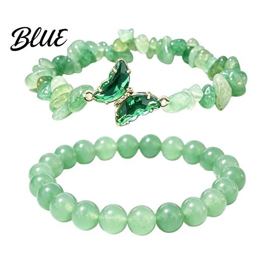 Elastic Bead Bracelet Natural Stone Butterfly for Women Healing Beaded