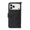 For iPhone 17 Pro Leather Case Magnetic Closure Wallet Stand Phone Cover with Crossbody Strap