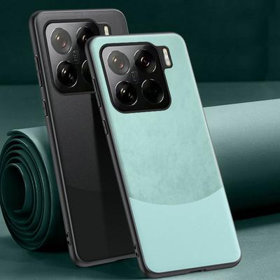 Luksusowe skórzane etui na telefon z łączonych materiałów dla Xiaomi 15 Pro 14T 14 Pro Ultra Matowe Wstrząsoodporne Miękka Ramka Tylna Pokrywa