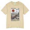 T-shirt Illustrazione Treno Espresso Shinkansen Stile Giapponese Retro Poster Vintage Ferroviario T-shirt Estiva Cotone Casual Tshirt