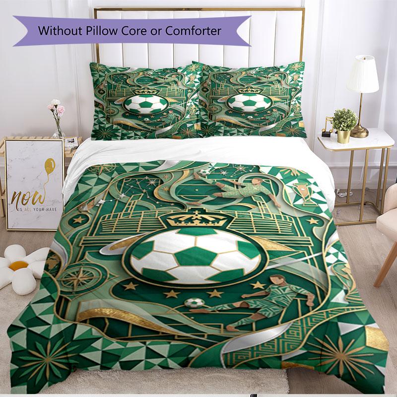 3pcs Duvet Cover Set (1*Duvet Cover + 2*Pillowcase, Without Core), Club Santos Laguna Print Soft All‑Season Bedding Set, Home Bedroom Decor Gift