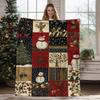 Christmas Geometric Theme Digital-printed Polyester Velvet Flannel Soft Sofa Cover Blanket Fleece Sofa Cover Blankets for Beds