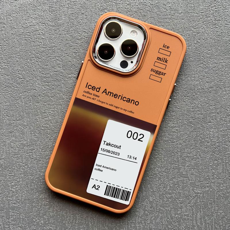 Brown Ice Latte American Coffee Phone Case for Iphone 12 11 14 13 15 16 Pro Max Mini X XR XS 7 8 Plus SE2 Shockproof Print Cover