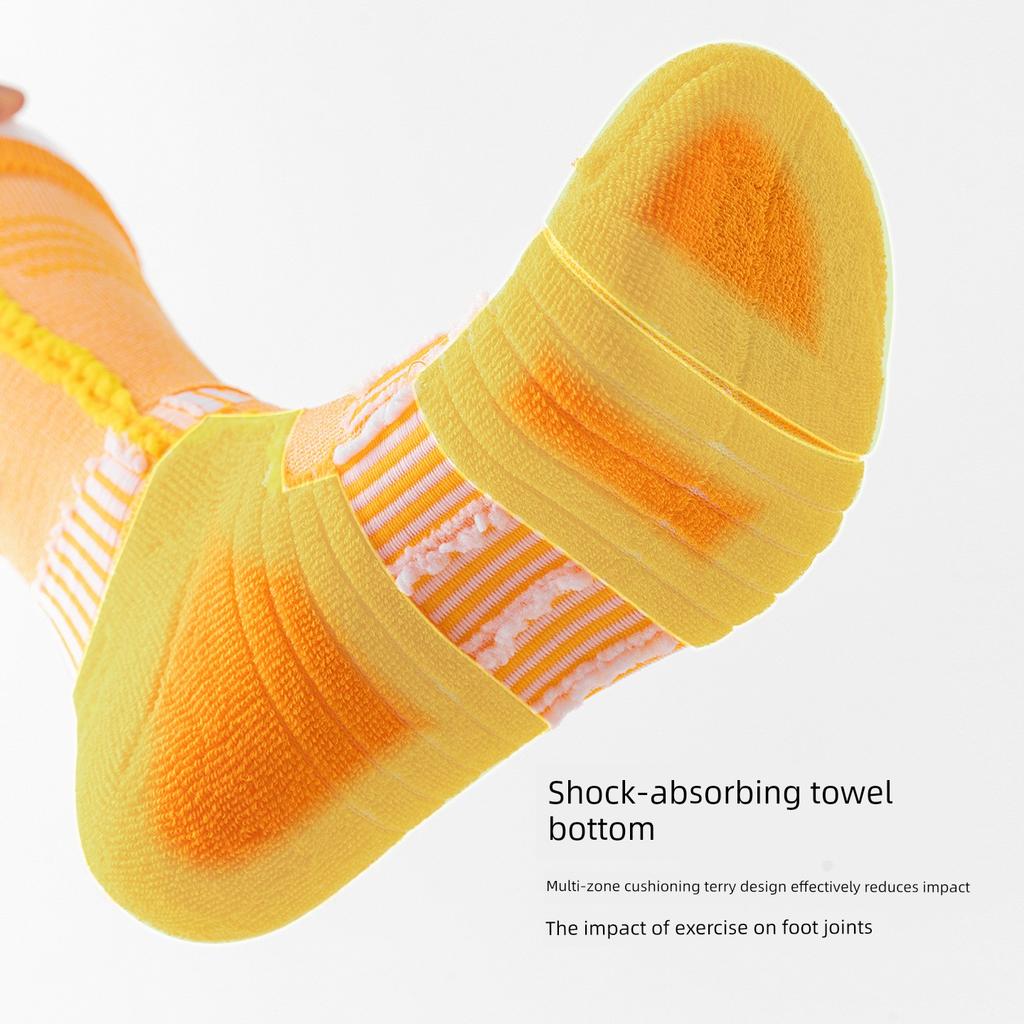 Professional Sports Football Socks for Men, Pressure Calf Socks, Towel Bottom, Breathable, Non-Slip, Outdoor Cycling and Running Long Socks