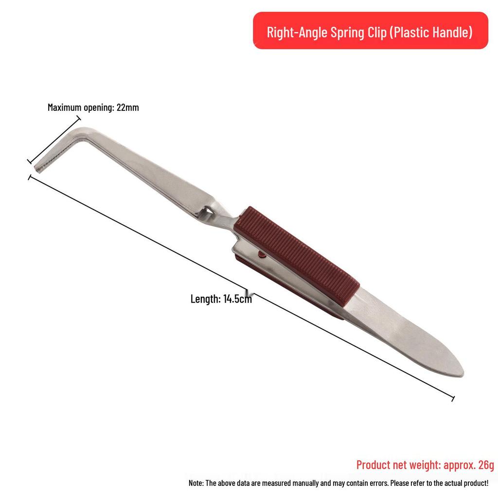 Spring-loaded Stainless Steel Jewelry Soldering Clamps: Straight, Pointed, Bent Tips, Serrated Anti-slip Design